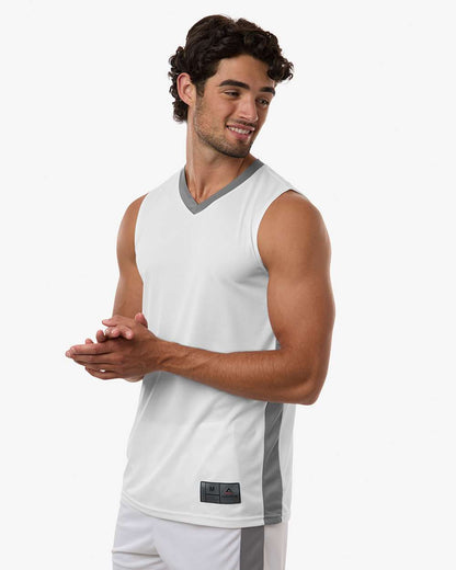 Augusta Sportswear Men's Match-Up Basketball Jersey 6886 #colormdl_White/ Graphite