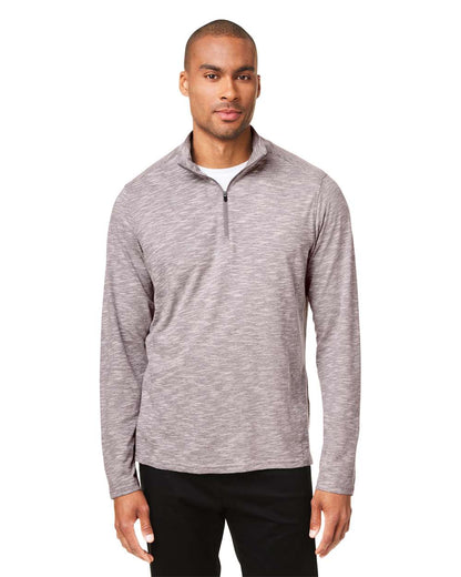 North End Men's Eclipse Jacquard Quarter-Zip Pullover NE415 #colormdl_Burgundy Heather