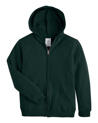 Hanes Youth EcoSmart® Full-Zip Hooded Sweatshirt P480 #color_Deep Forest