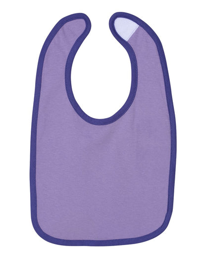 Rabbit Skins Infant Contrast Trim Premium Jersey Bib 1004 #color_Lavender/ Purple