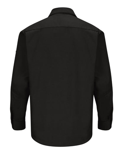 Red Kap Men's Tall Long Sleeve Automotive Crew Shirt SY10T #color_Black