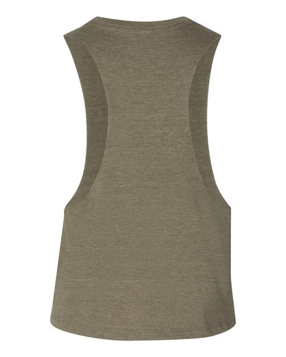 BELLA + CANVAS Women's Racerback Crop Tank 6682 #color_Heather Olive