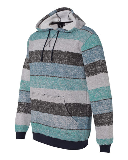 Burnside Printed Stripes Fleece Sweatshirt 8603 #color_Light Blue/ Black