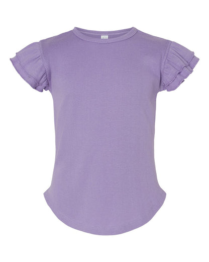 Rabbit Skins Toddler Flutter Sleeve Tee 3339 #color_Lavender