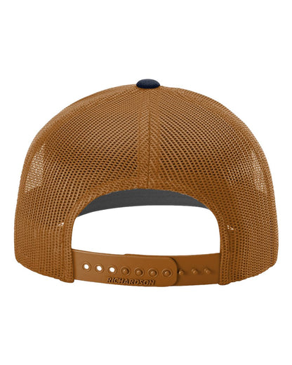 Richardson Snapback Trucker Cap 112 #color_Navy/ Carmel