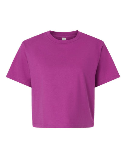 American Apparel Women's Fine Jersey Boxy Tee 102 #color_Super Pink