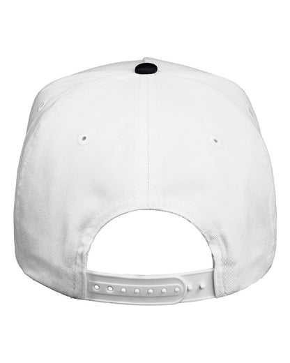Valucap Five-Panel Twill Cap 8869 #color_White/ Black
