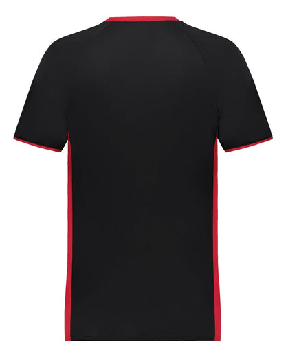 Augusta Sportswear Cutter V-Neck Jersey 6907 #color_Black/ Scarlet