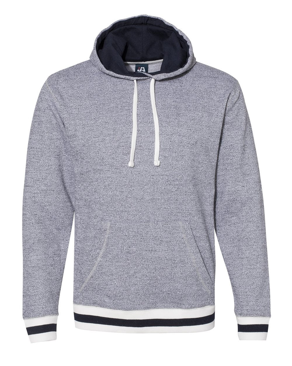 J. America Unisex Peppered Fleece Lapover Hooded Sweatshirt 8701