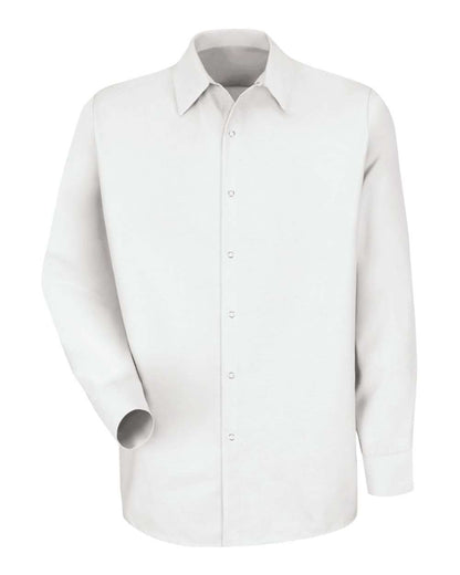 Red Kap Men's Tall Specialized Pocketless Long Sleeve Work Shirt SP16T #color_White