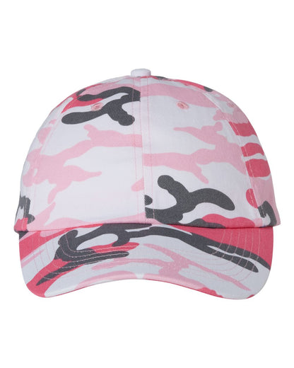 Valucap Bio-Washed Classic Dad Hat VC300A #color_Pink Camo