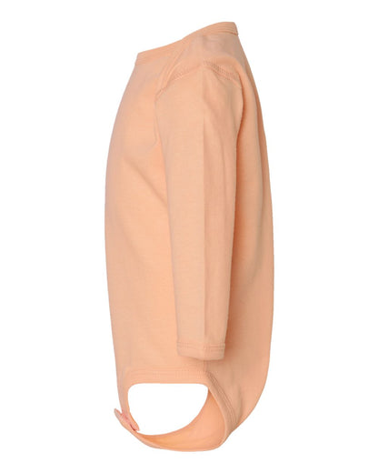 Rabbit Skins Infant Fine Jersey Long Sleeve Bodysuit 4421 #color_Peachy