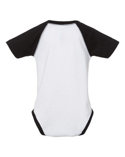 Rabbit Skins Infant Baseball Fine Jersey Bodysuit 4430 #color_White Solid/ Black