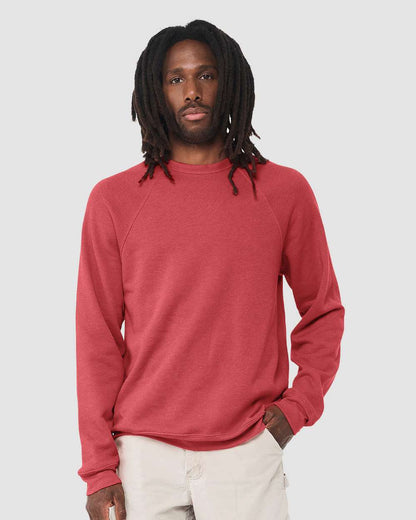 BELLA + CANVAS Sponge Fleece Raglan Crewneck Sweatshirt 3901 #colormdl_Heather Red