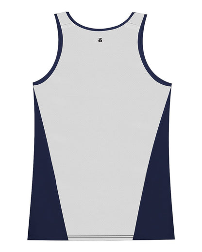Alleson Athletic Women's Ventback Singlet 8968 #color_Navy/ White