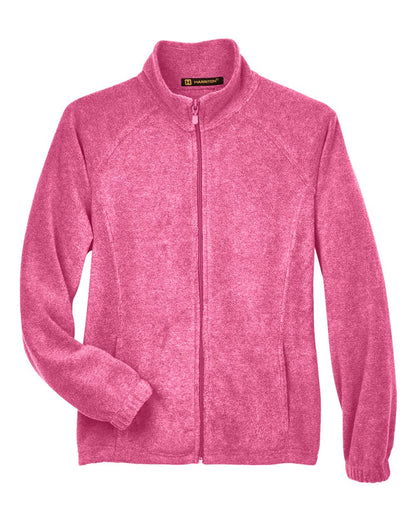 Harriton Women's Full-Zip Fleece M990W #color_Charity Pink