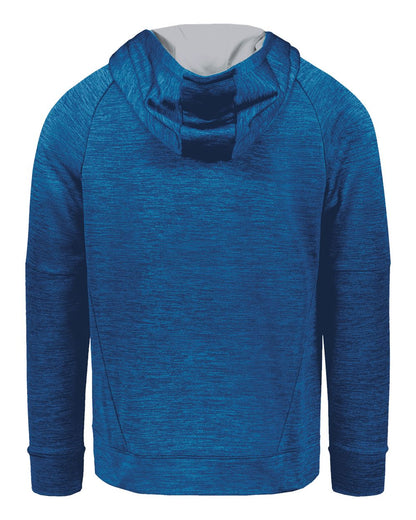 Holloway Youth All-Pro Performance Fleece Hooded Sweatshirt 223680 #color_Royal Heather/ Silver