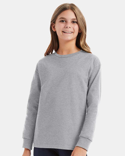 Hanes Youth Authentic Long Sleeve T-Shirt 5546 #colormdl_Light Steel
