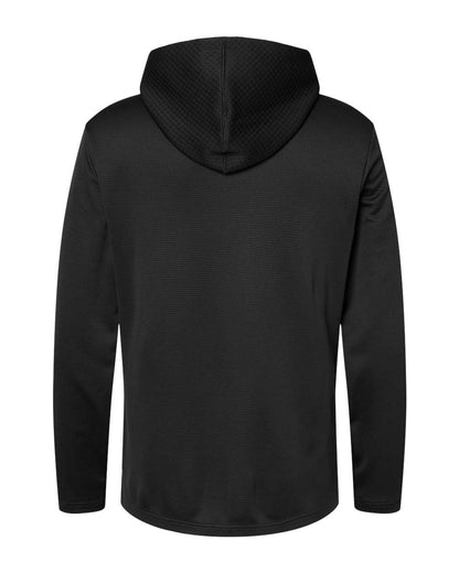 Adidas Textured Mixed Media Hooded Sweatshirt A530 #color_Black