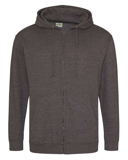 AWDis Unisex Midweight College Full-Zip Hooded Sweatshirt JHA050 #color_Charcoal