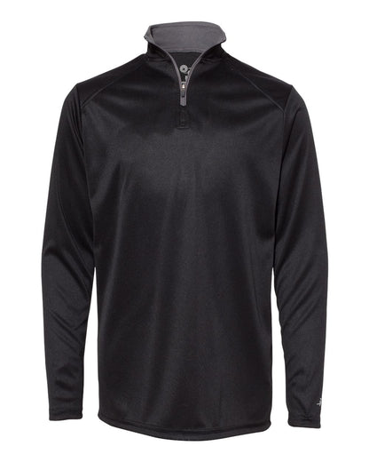 Badger Youth B-Core Quarter-Zip Pullover 2102 #color_Black/ Graphite