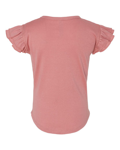 Rabbit Skins Toddler Flutter Sleeve Tee 3339 #color_Mauvelous