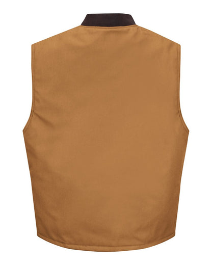 Red Kap Men's Blended Duck Insulated Vest VD22 #color_Brown Duck