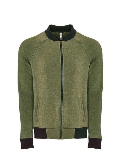 Next Level Malibu Bomber Jacket 9700 #color_Heather Military Green
