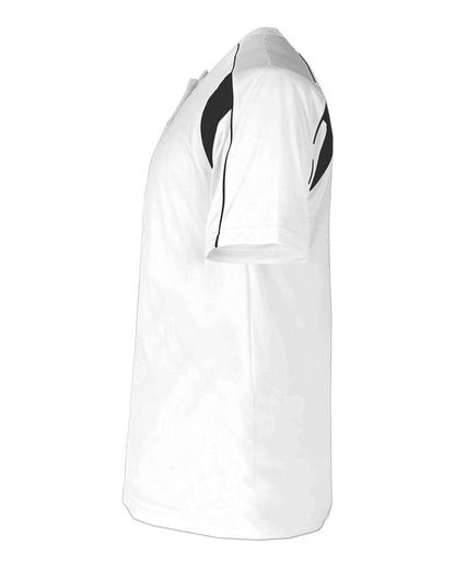 Alleson Athletic Men's B-Core Pro Placket Jersey 7937 #color_White/ Black