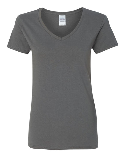 Gildan Women's Heavy Cotton™ V-Neck T-Shirt 5V00L #color_Charcoal