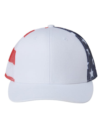 Kati Printed Mesh Trucker Cap S700M #color_White/ USA Flag