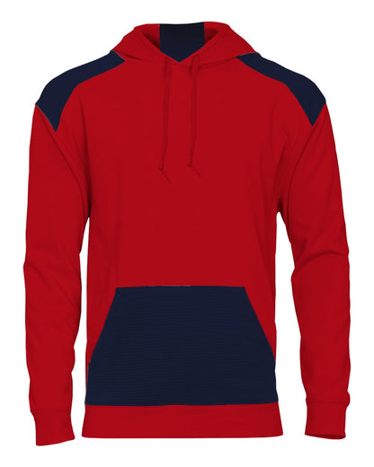 Badger Breakout Performance Fleece Hooded Sweatshirt 1440 #color_Red/ Navy