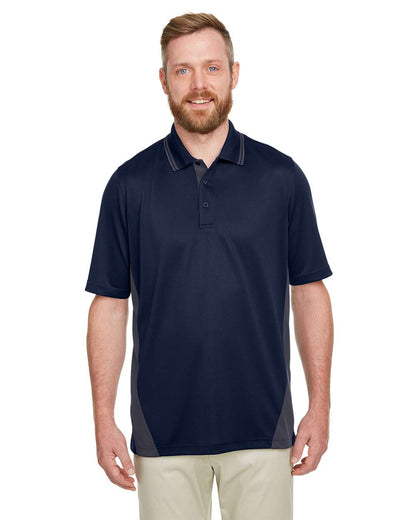 Harriton Men's Tall Flash Snag Protection Plus IL Colorblock Polo M386T #colormdl_Dark Navy/ Dark Charcoal