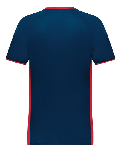 Augusta Sportswear Cutter V-Neck Jersey 6907 #color_Navy/ Scarlet