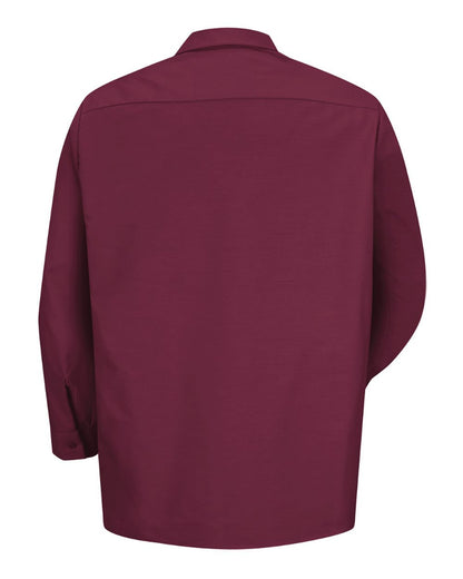 Red Kap Men's Tall Industrial Long Sleeve Work Shirt SP14T #color_Burgundy