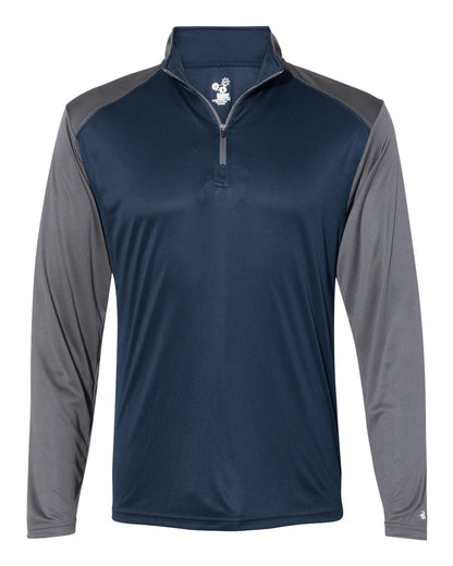 Badger Ultimate SoftLock™ Sport Quarter-Zip Pullover 4006 #color_Navy/ Graphite