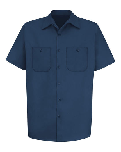 Red Kap Men's Tall Cotton Short Sleeve Uniform Shirt SC40T #color_Navy