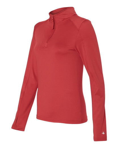 Badger Women’s Lightweight Quarter-Zip Pullover 4286 #color_Red