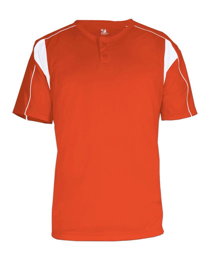Alleson Athletic Men's B-Core Pro Placket Jersey 7937 #color_Burnt Orange/ White