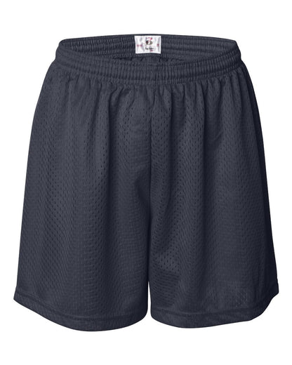 Badger Women's Pro Mesh 5" Shorts with Solid Liner 7216 #color_Navy