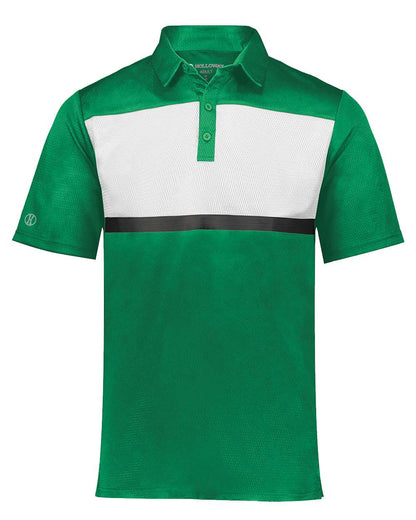 Holloway Men's Dry-Excel™ Prism Bold Polo 222576 #color_Kelly/ White
