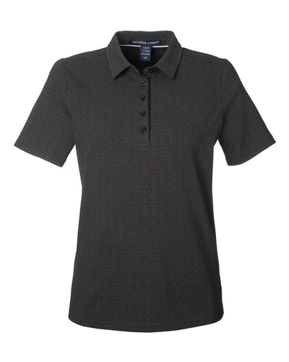 Devon & Jones Women's Crownlux Performance® Geo Polo DG101W #color_Black/ Graphite