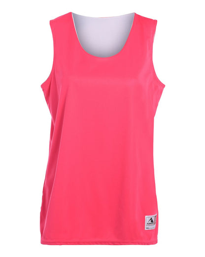 Augusta Sportswear Women's Reversible Wicking Tank Top 147 #color_Power Pink/ White