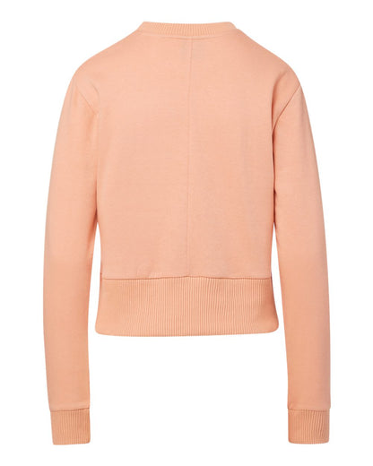 MV Sport Women's Romi Cloud Fleece Crop Crewneck Sweatshirt W22106 #color_Creamsicle