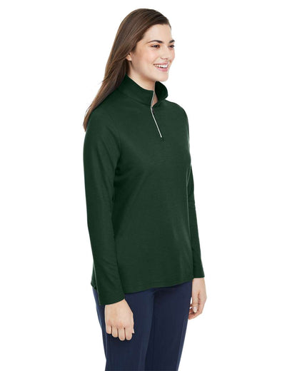 CORE365 Women's Fusion ChromaSoft™ Pique Quarter-Zip Pullover CE405W #colormdl_Forest