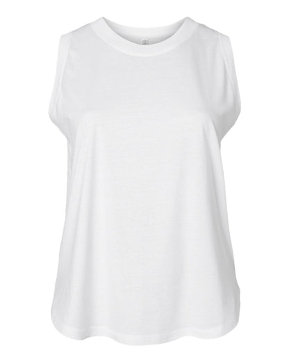 LAT Women's Curvy Relaxed Fine Jersey Tank 3892 #color_White