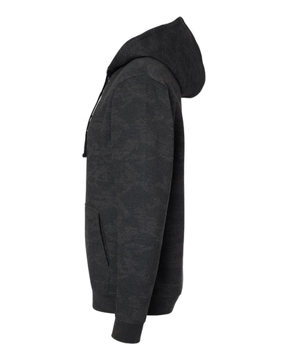 LAT Unisex Elevated Fleece Hoodie Sweatshirt 6926 #color_Storm Camo