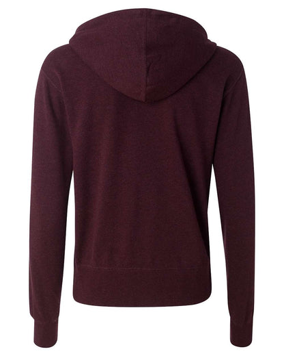 Independent Trading Co. Heathered French Terry Full-Zip Hooded Sweatshirt PRM90HTZ #color_Burgundy Heather