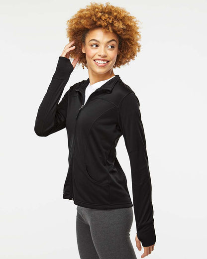 Independent Trading Co. Women's Poly-Tech Full-Zip Track Jacket EXP60PAZ #colormdl_Black