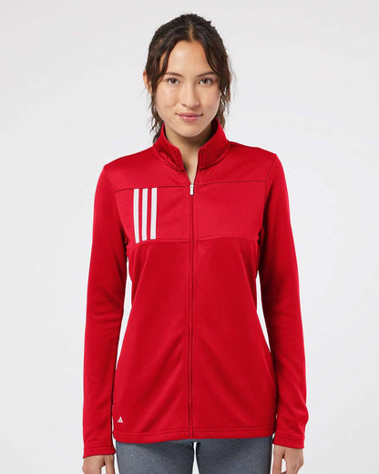 Adidas Women's 3-Stripes Double Knit Full-Zip A483 #colormdl_Team Collegiate Red/ Grey Two